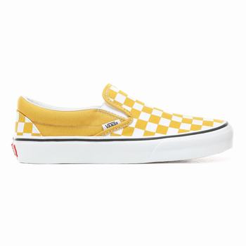 Damske Slip On Tenisky Vans Checkerboard Classic Žlté/Biele VA90DRHYP